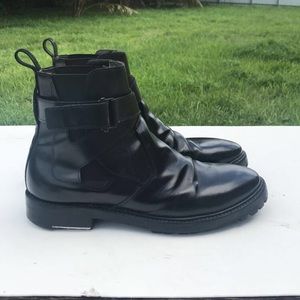 Lanvin Black Leather Strap Ankle Boots